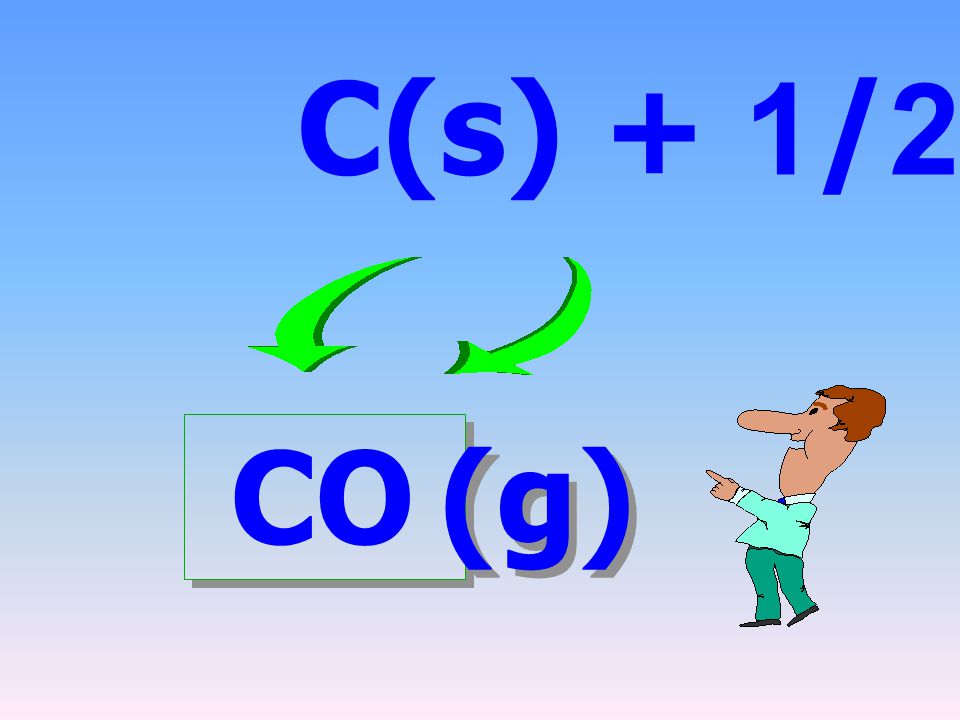 C(s) + 1/2 O2(g) CO (g)