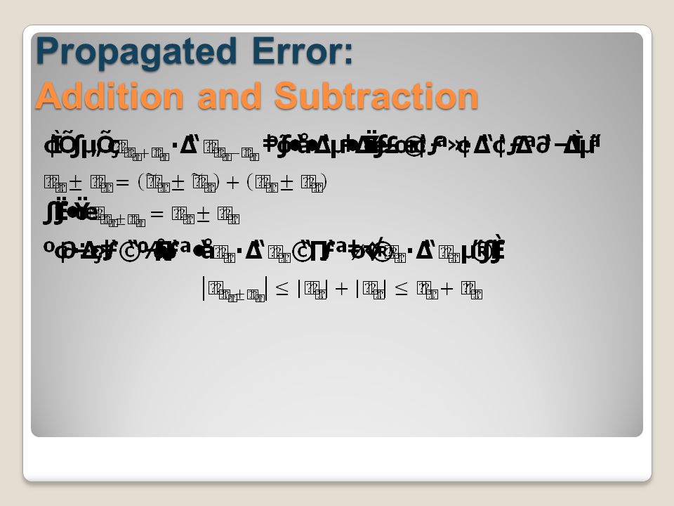 Propagated Error: Addition and Subtraction