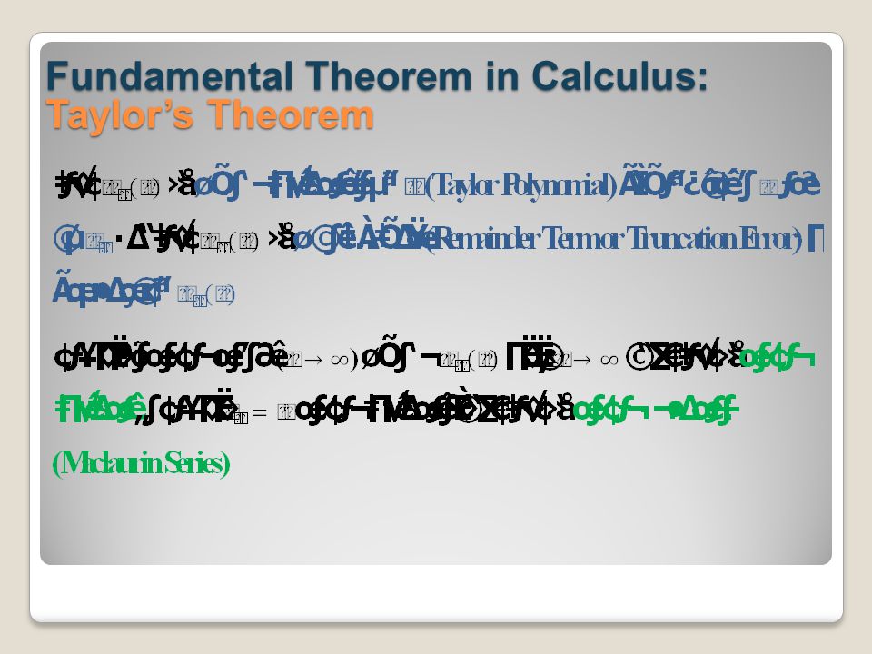 Fundamental Theorem in Calculus: Taylor’s Theorem