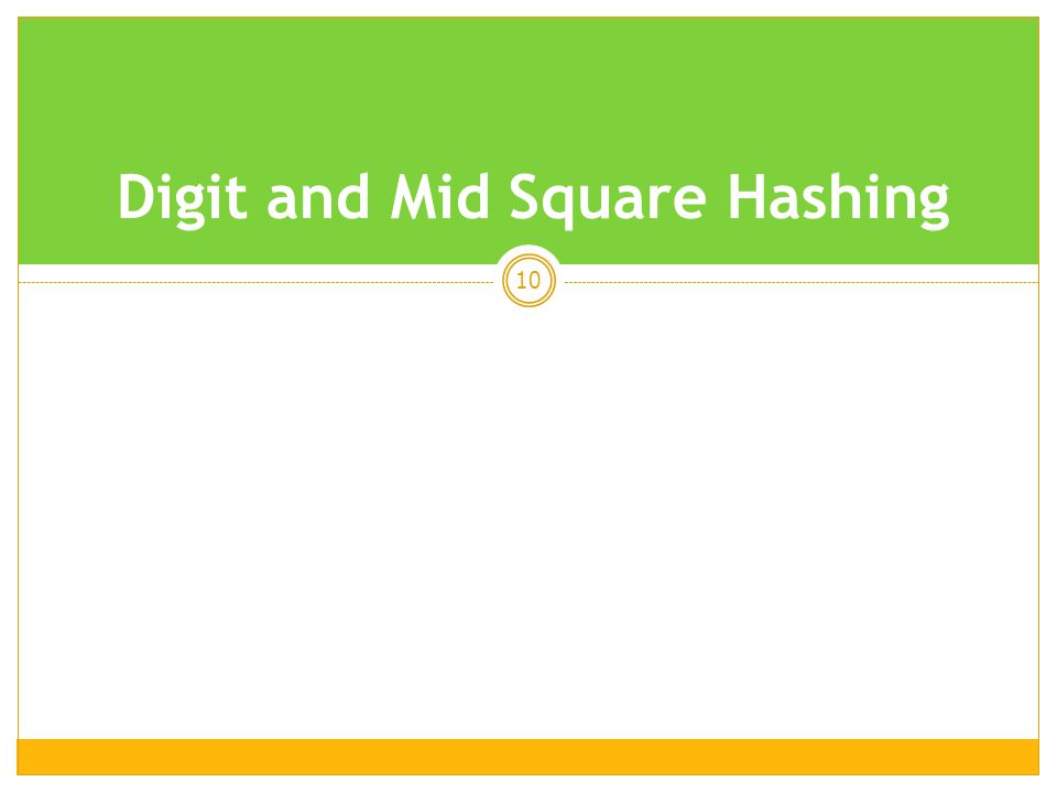 Digit and Mid Square Hashing
