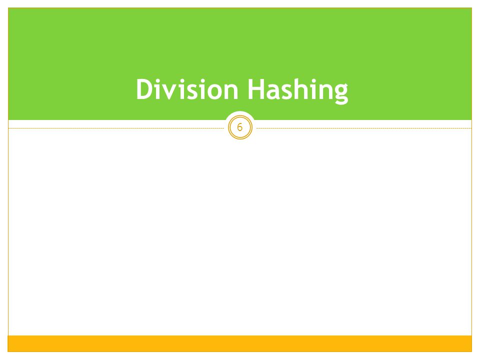 Division Hashing