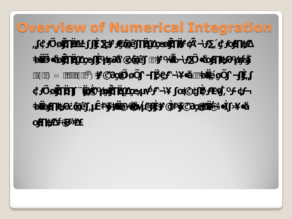 Overview of Numerical Integration