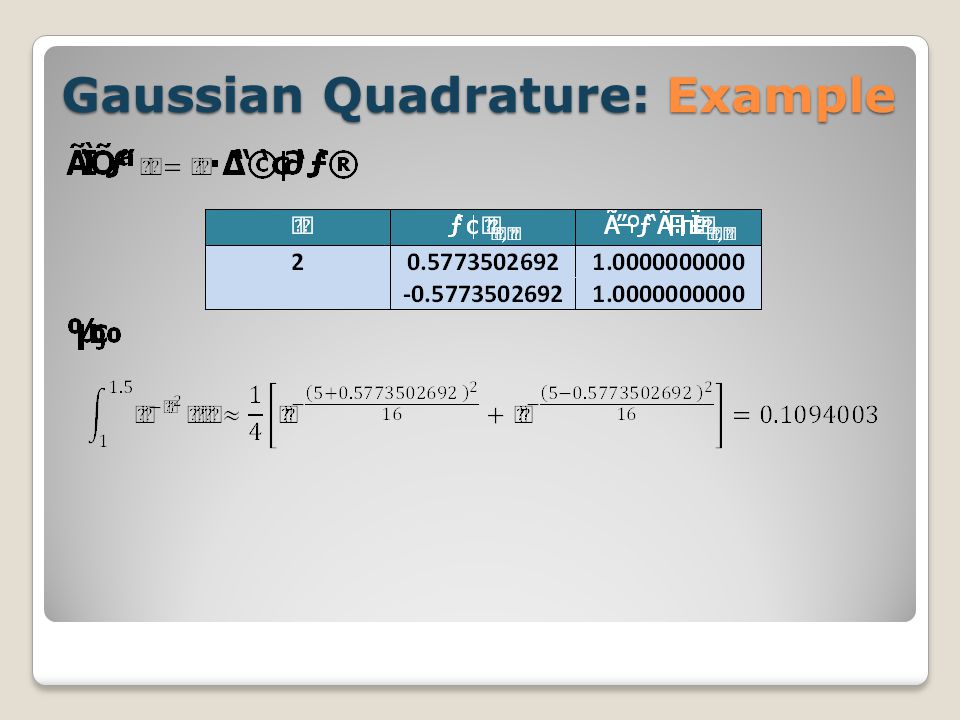 Gaussian Quadrature: Example
