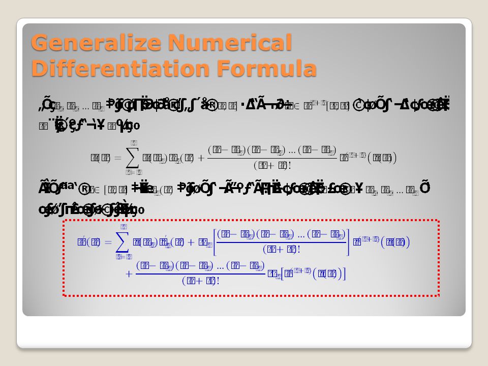 Generalize Numerical Differentiation Formula