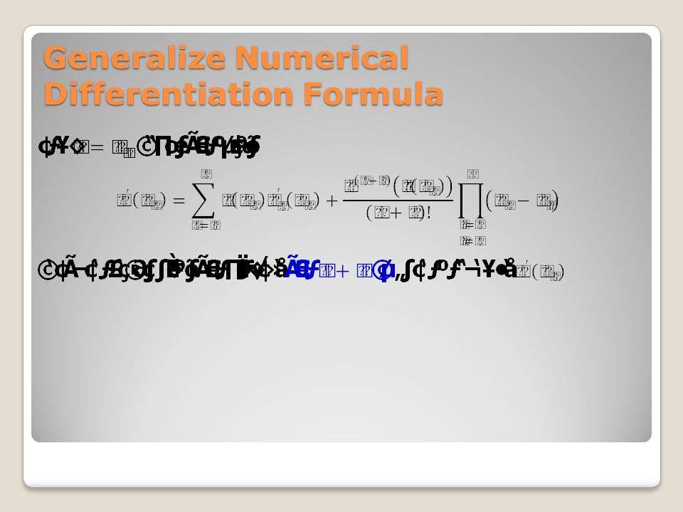 Generalize Numerical Differentiation Formula