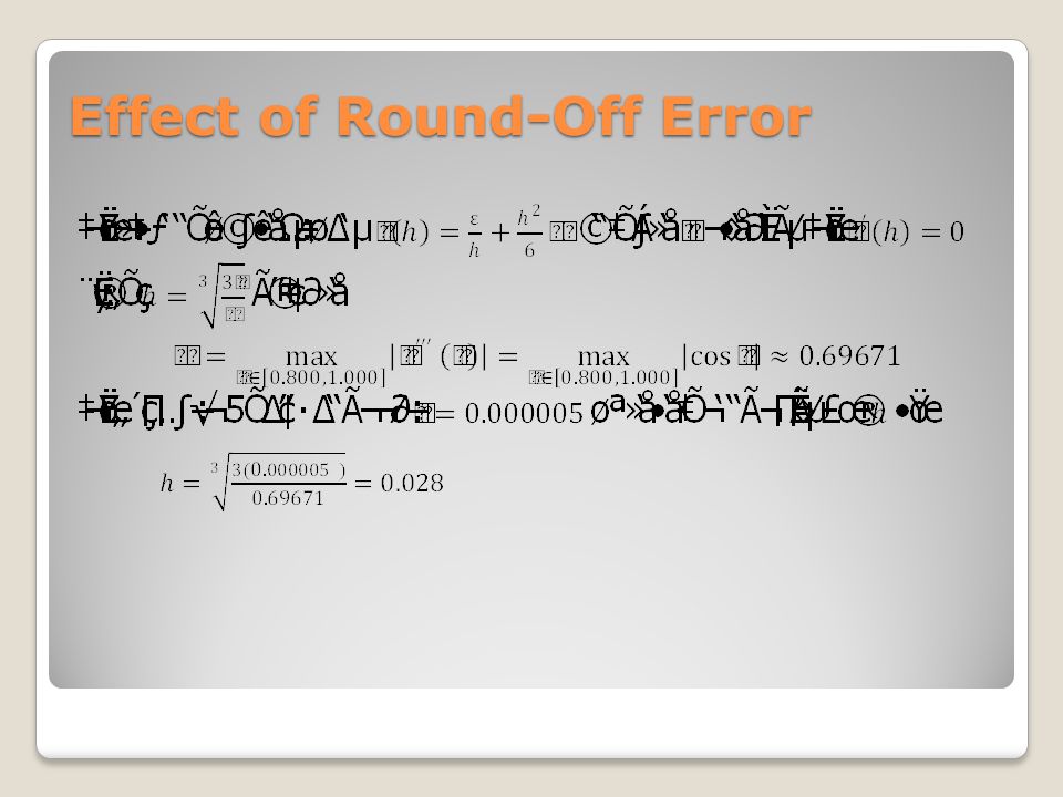 Effect of Round-Off Error