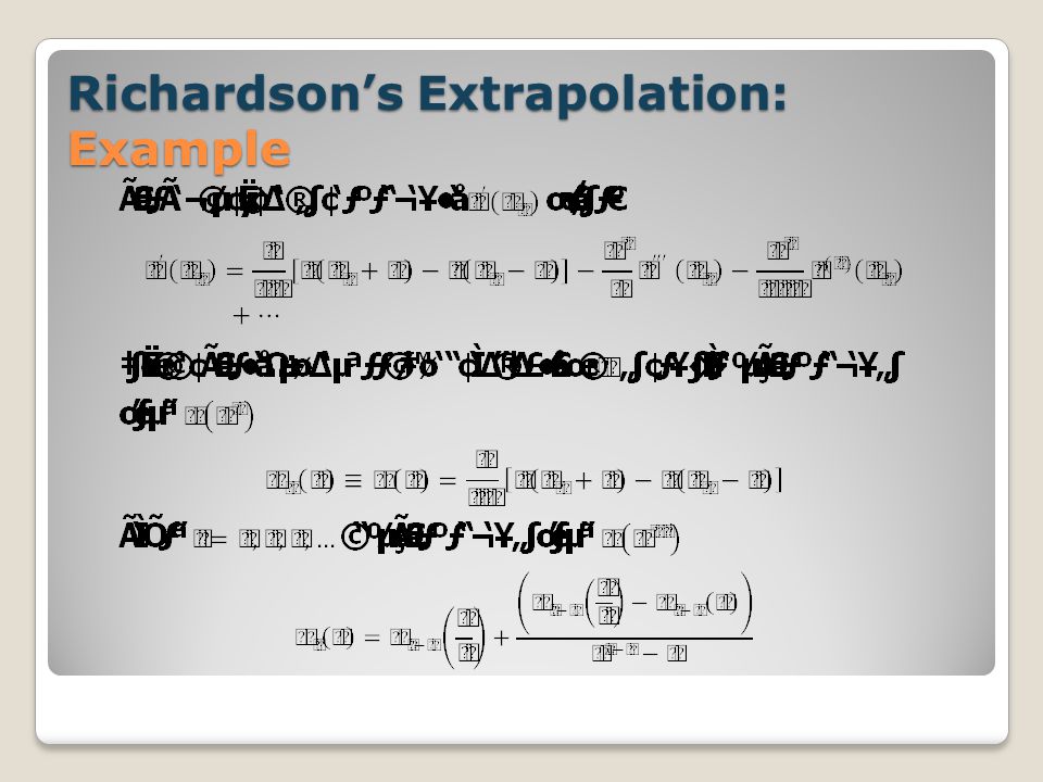 Richardson’s Extrapolation: Example