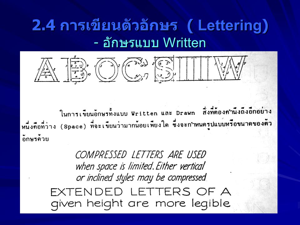 2.4 การเขียนตัวอักษร ( Lettering) - อักษรแบบ Written