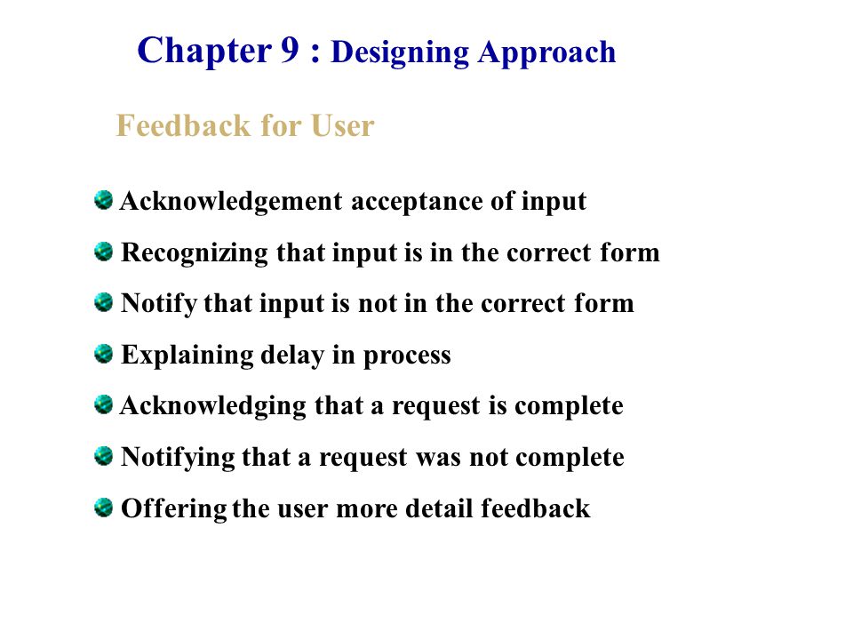 Chapter 9 : Designing Approach