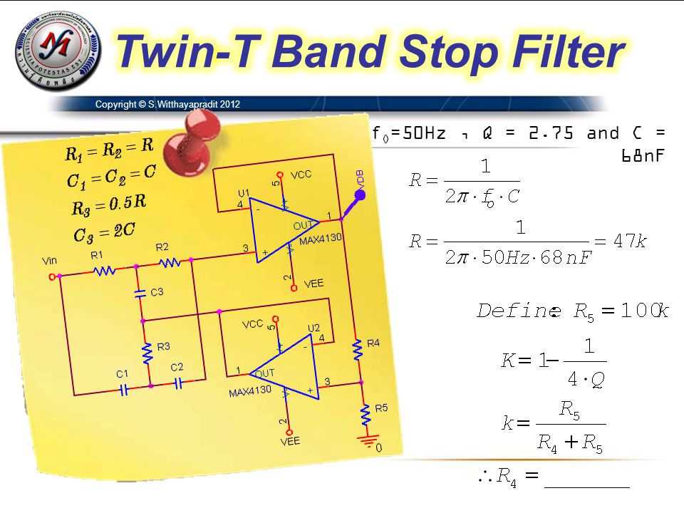 Twin-T Band Stop Filter