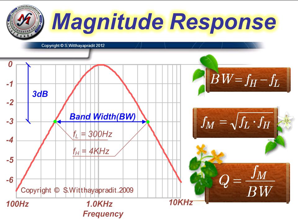 Magnitude Response Copyright © S.Witthayapradit 2012