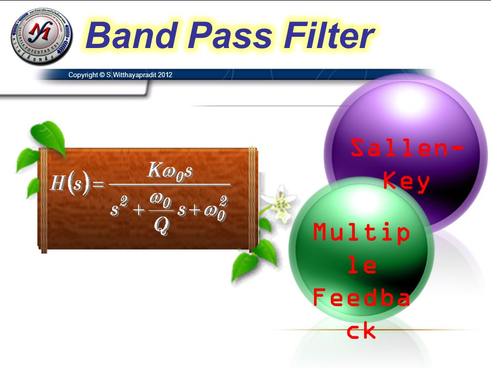 Band Pass Filter Sallen-Key Multiple Feedback