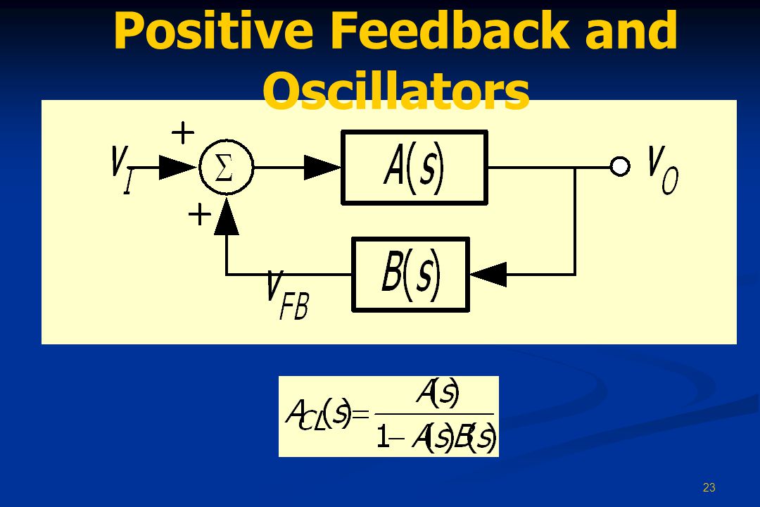 Positive Feedback and Oscillators