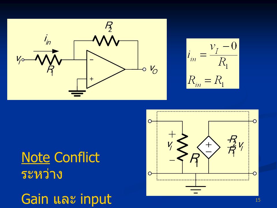 Note Conflict ระหว่าง Gain และ input resistance