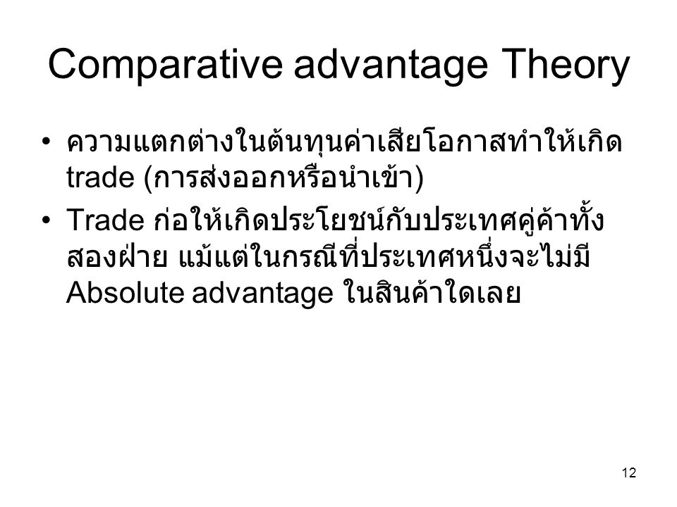 Comparative advantage Theory