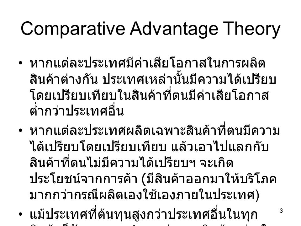 Comparative Advantage Theory