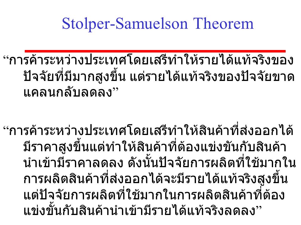 Stolper-Samuelson Theorem