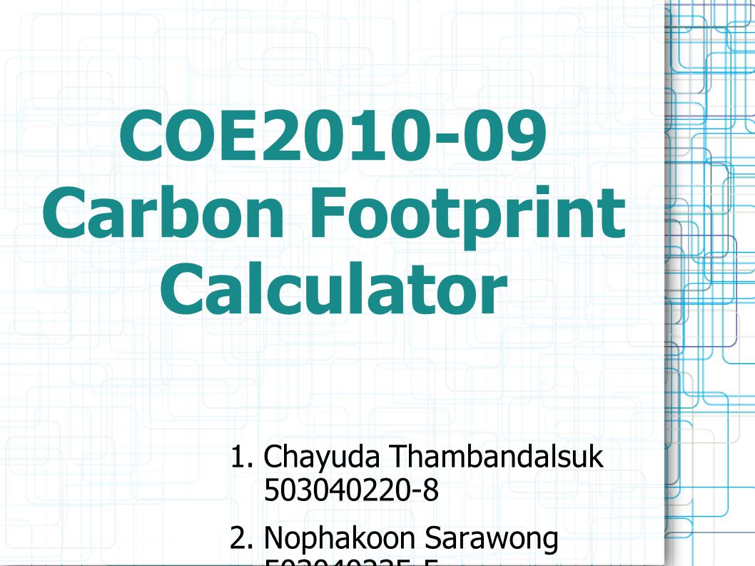COE Carbon Footprint Calculator