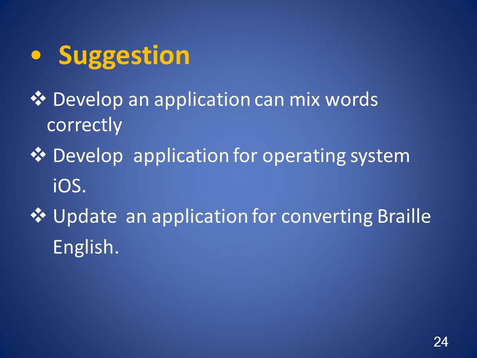 Suggestion Develop an application can mix words correctly