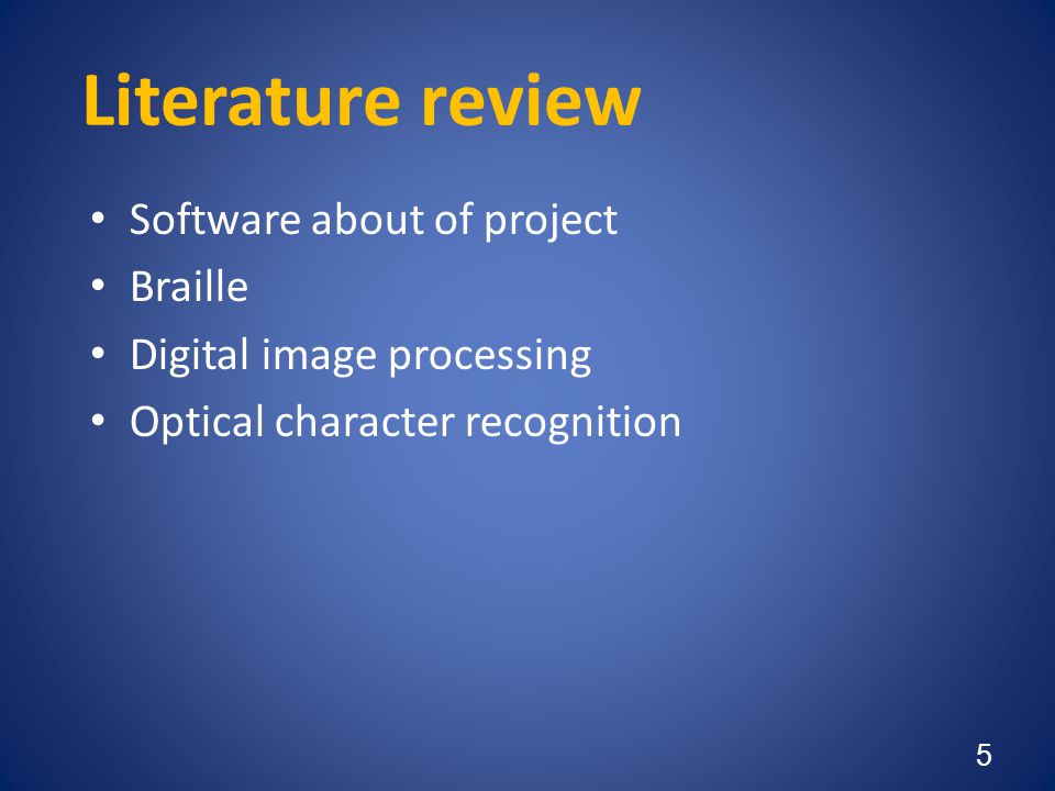 Literature review Software about of project Braille