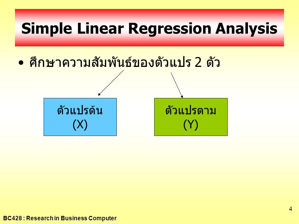 Simple Linear Regression Analysis