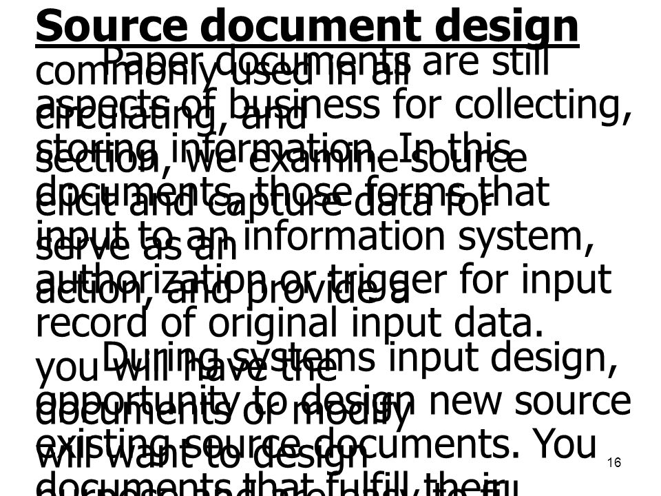Source document design