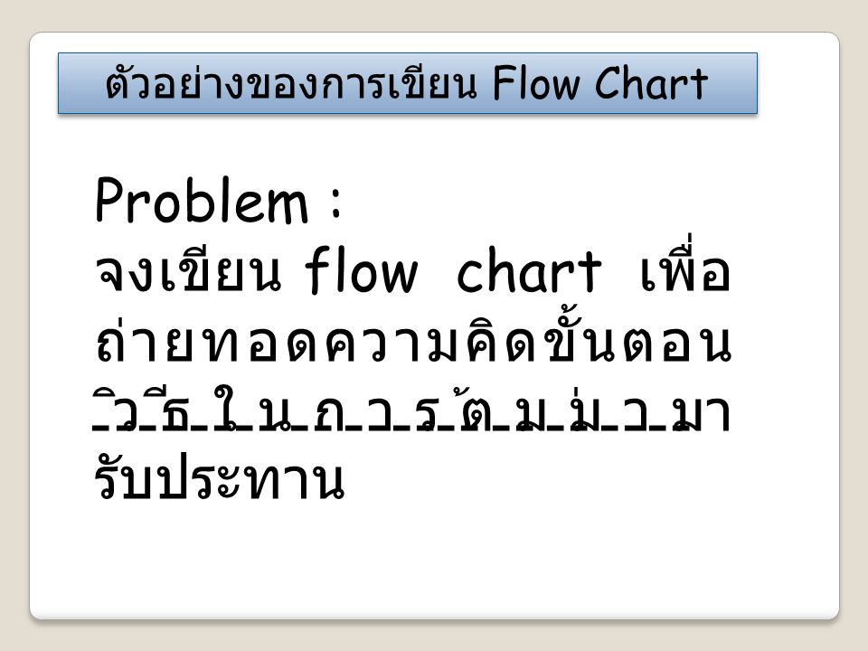 ตัวอย่างของการเขียน Flow Chart