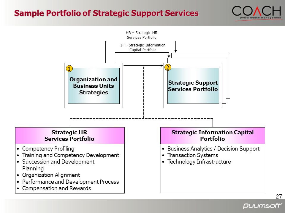 Sample Portfolio of Strategic Support Services