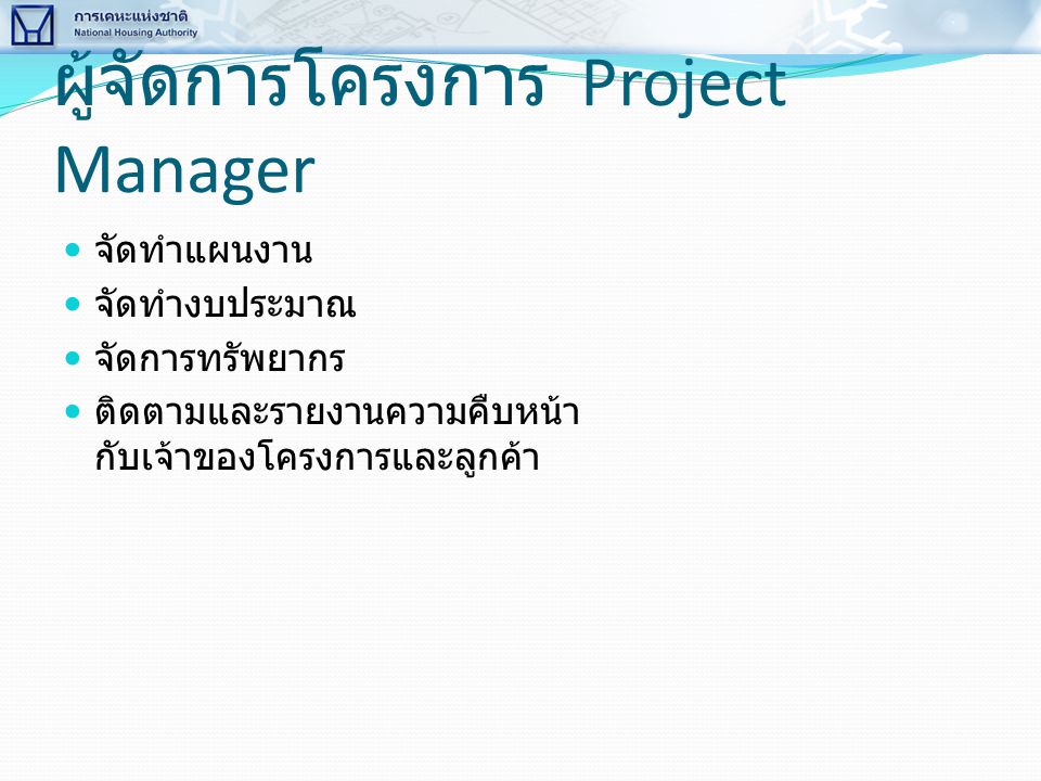 ผู้จัดการโครงการ Project Manager