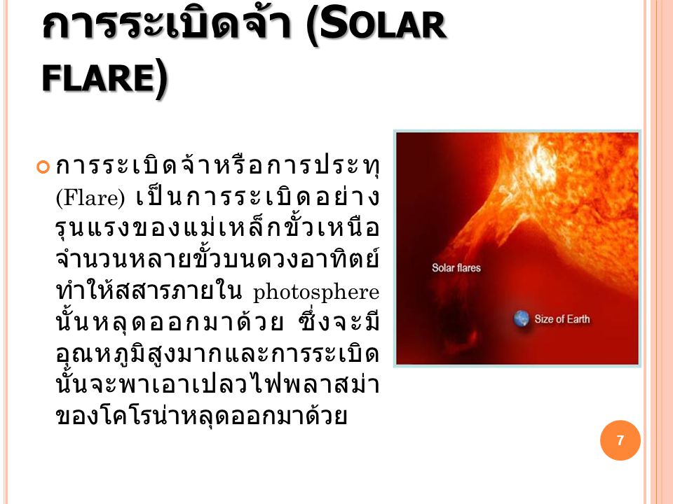 การระเบิดจ้า (Solar flare)