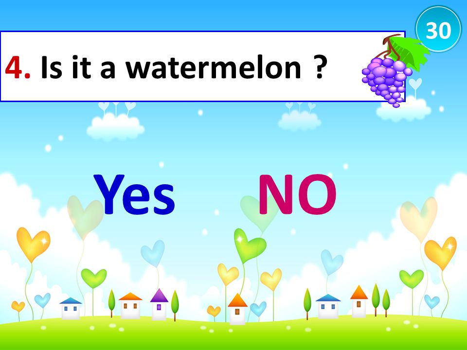 30 4. Is it a watermelon Yes NO