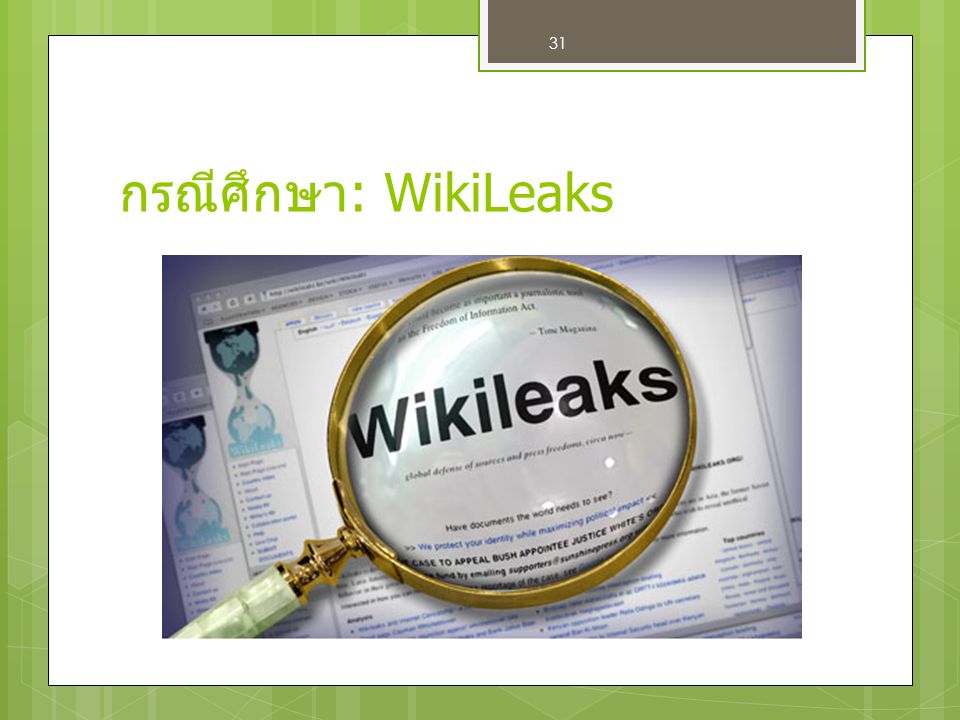 กรณีศึกษา: WikiLeaks 31