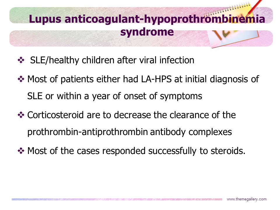 Lupus anticoagulant-hypoprothrombinemia syndrome