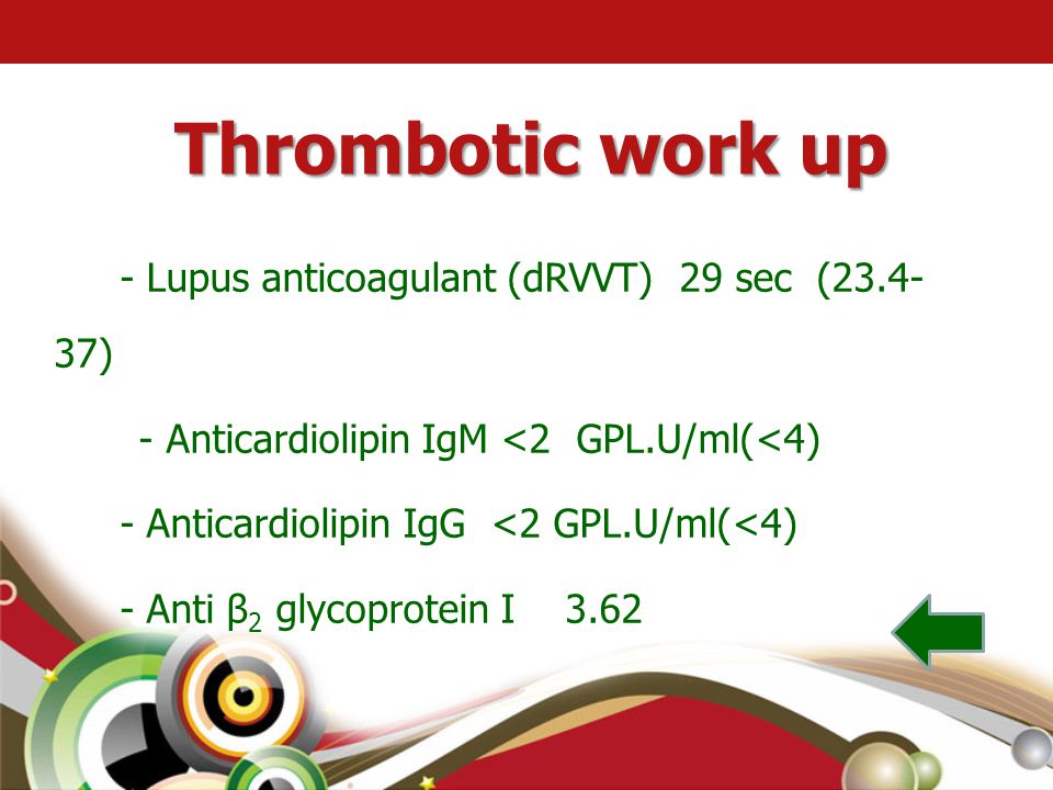 Thrombotic work up