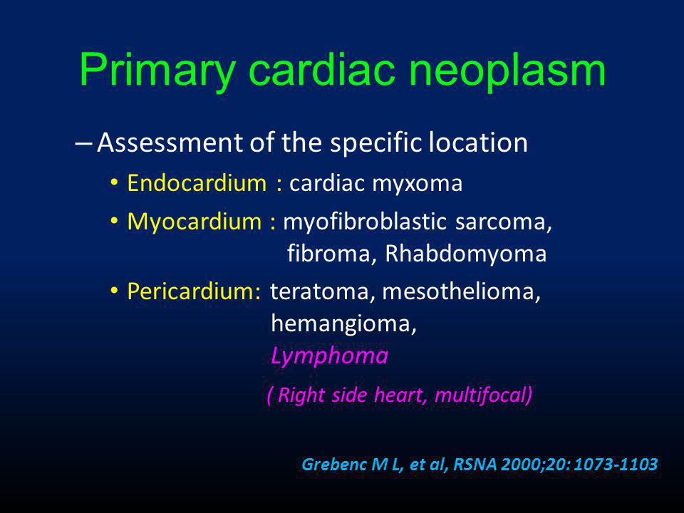 Primary cardiac neoplasm