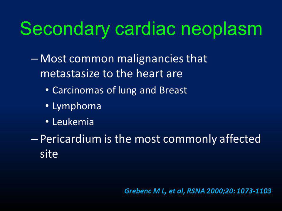 Secondary cardiac neoplasm