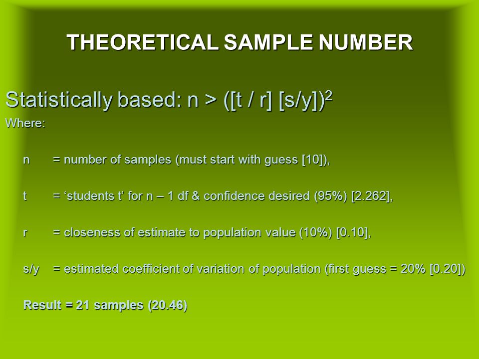 THEORETICAL SAMPLE NUMBER