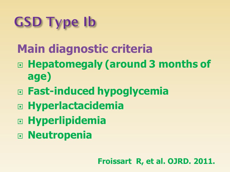 GSD Type Ib Main diagnostic criteria