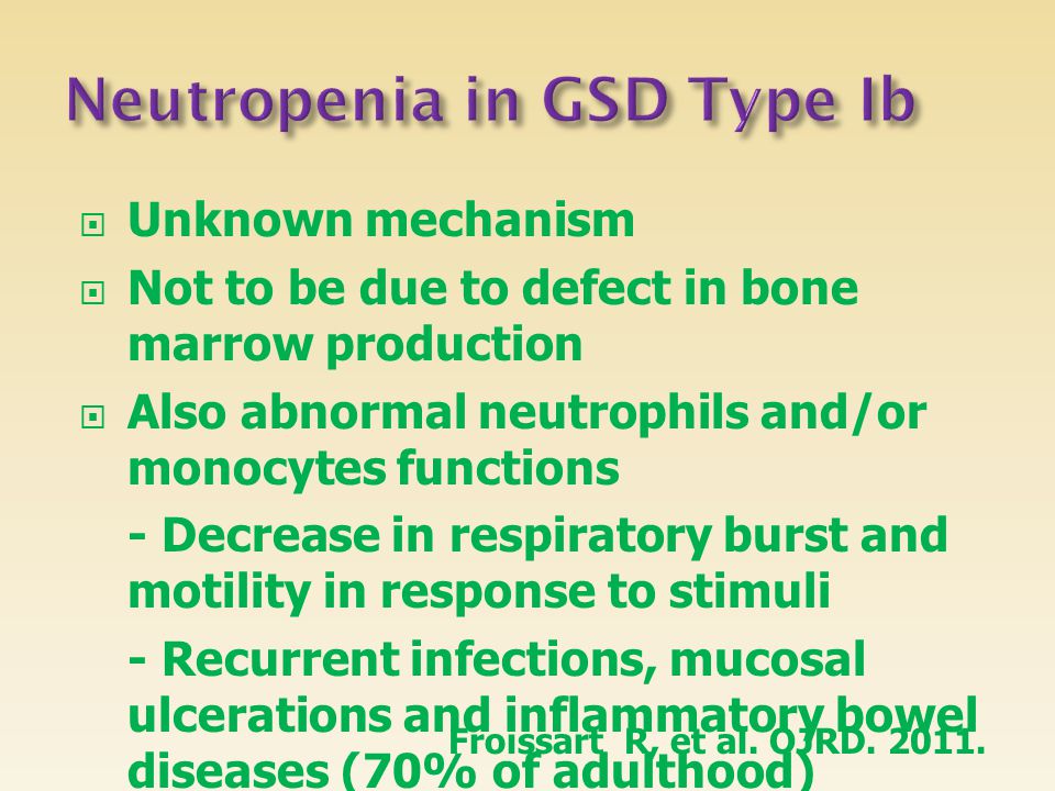 Neutropenia in GSD Type Ib