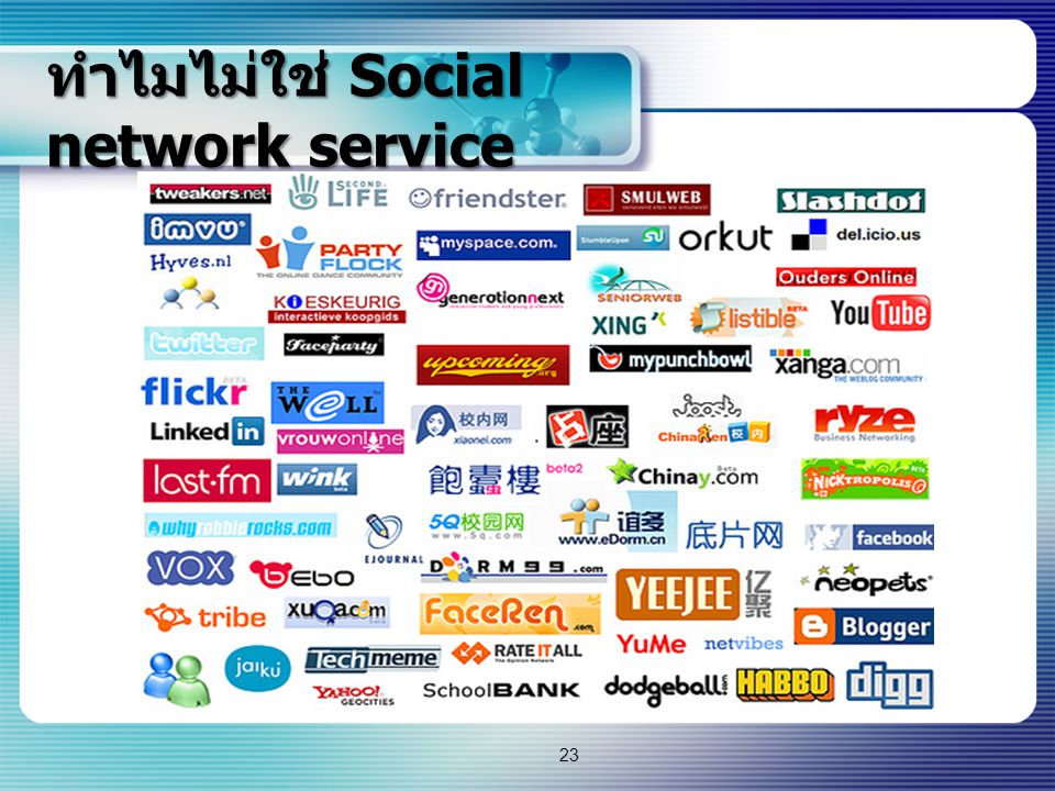 ทำไมไม่ใช่ Social network service