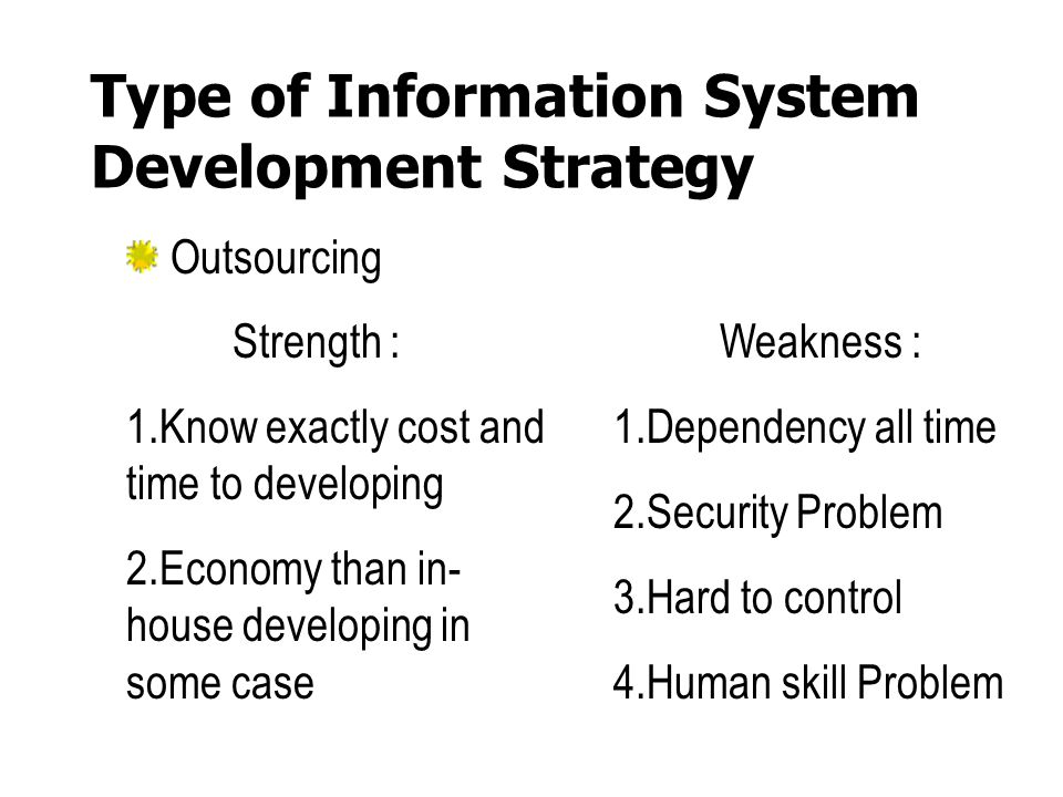 Type of Information System Development Strategy