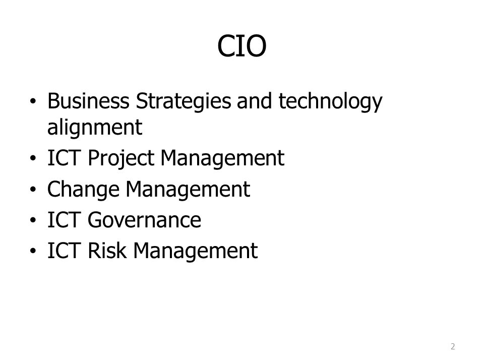 CIO Business Strategies and technology alignment