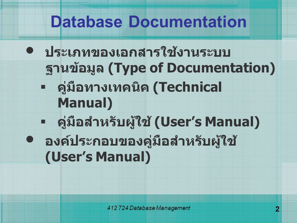 Database Documentation
