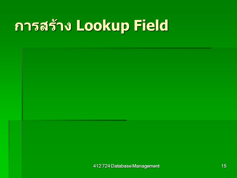 การสร้าง Lookup Field Database Management