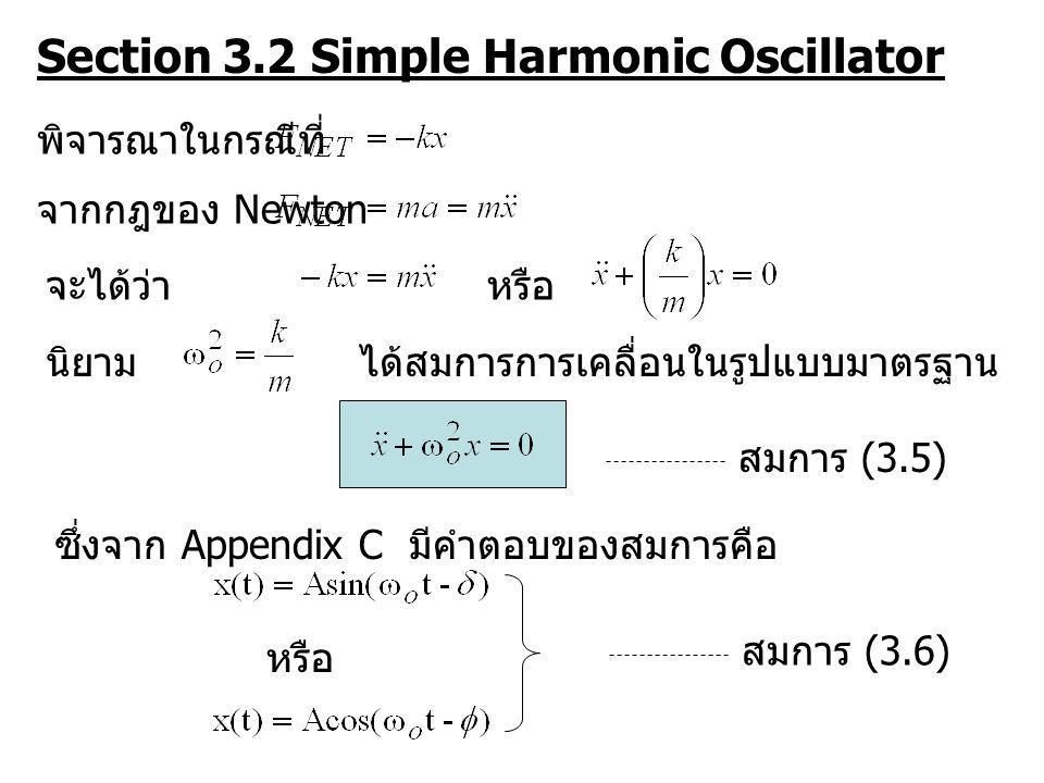 Section 3.2 Simple Harmonic Oscillator