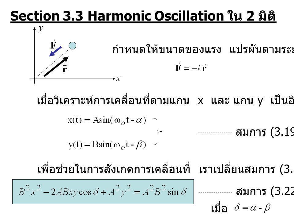 Section 3.3 Harmonic Oscillation ใน 2 มิติ