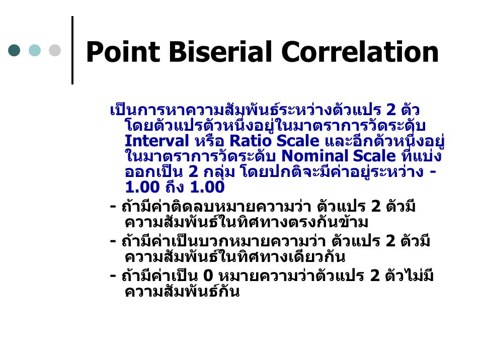 Point Biserial Correlation