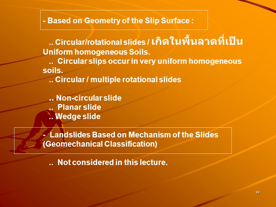 .. Circular slips occur in very uniform homogeneous soils.