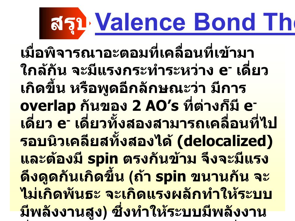Valence Bond Theory สรุป