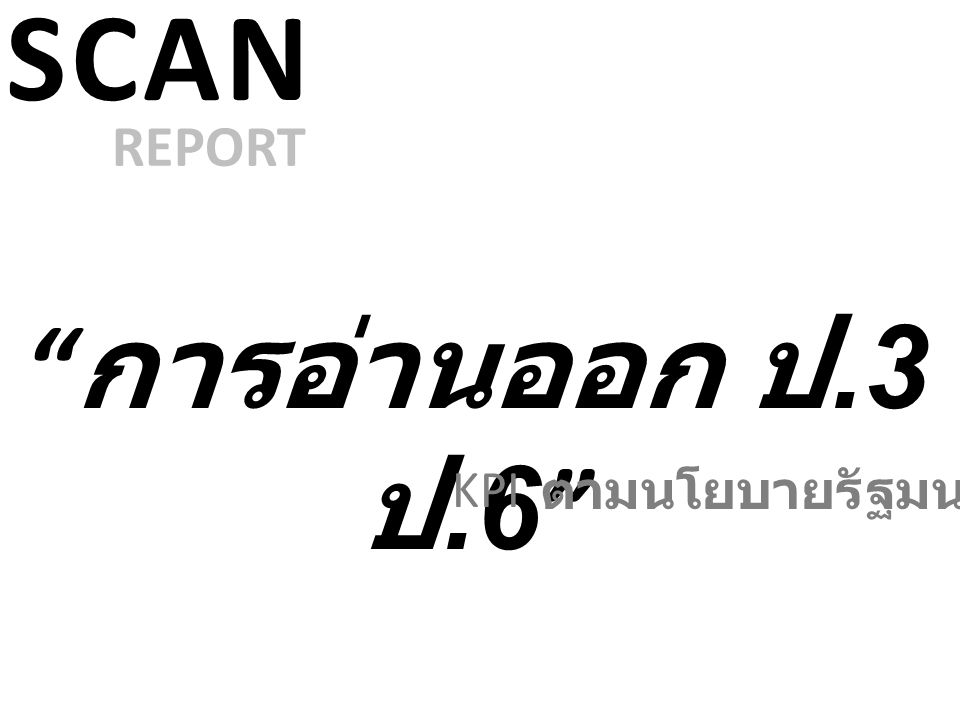 SCAN REPORT การอ่านออก ป.3 ป.6 KPI ตามนโยบายรัฐมนตรี